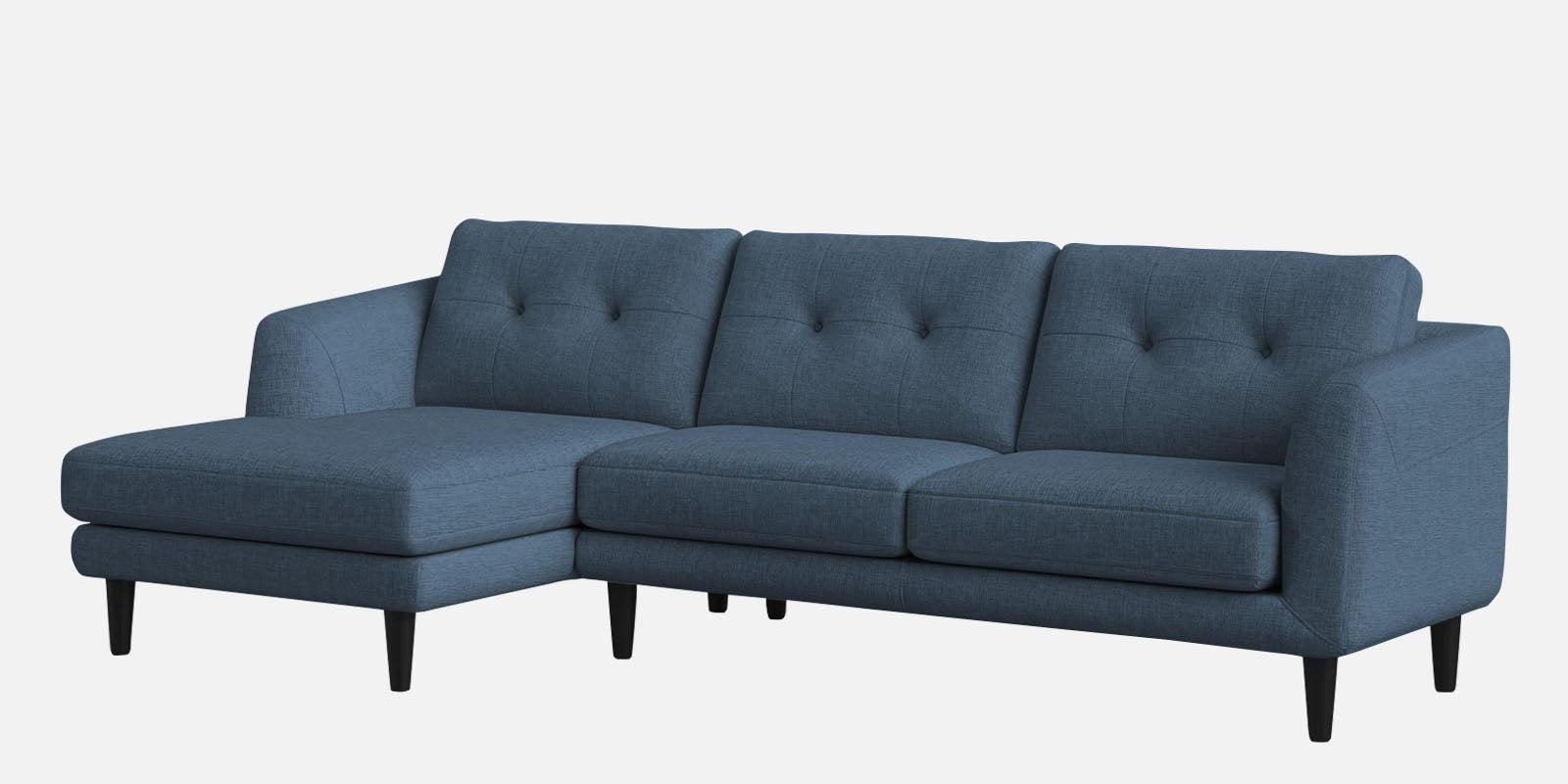 Natasha Velvet RHS Sectional Sofa (3+Lounger) in Oxford Blue Colour