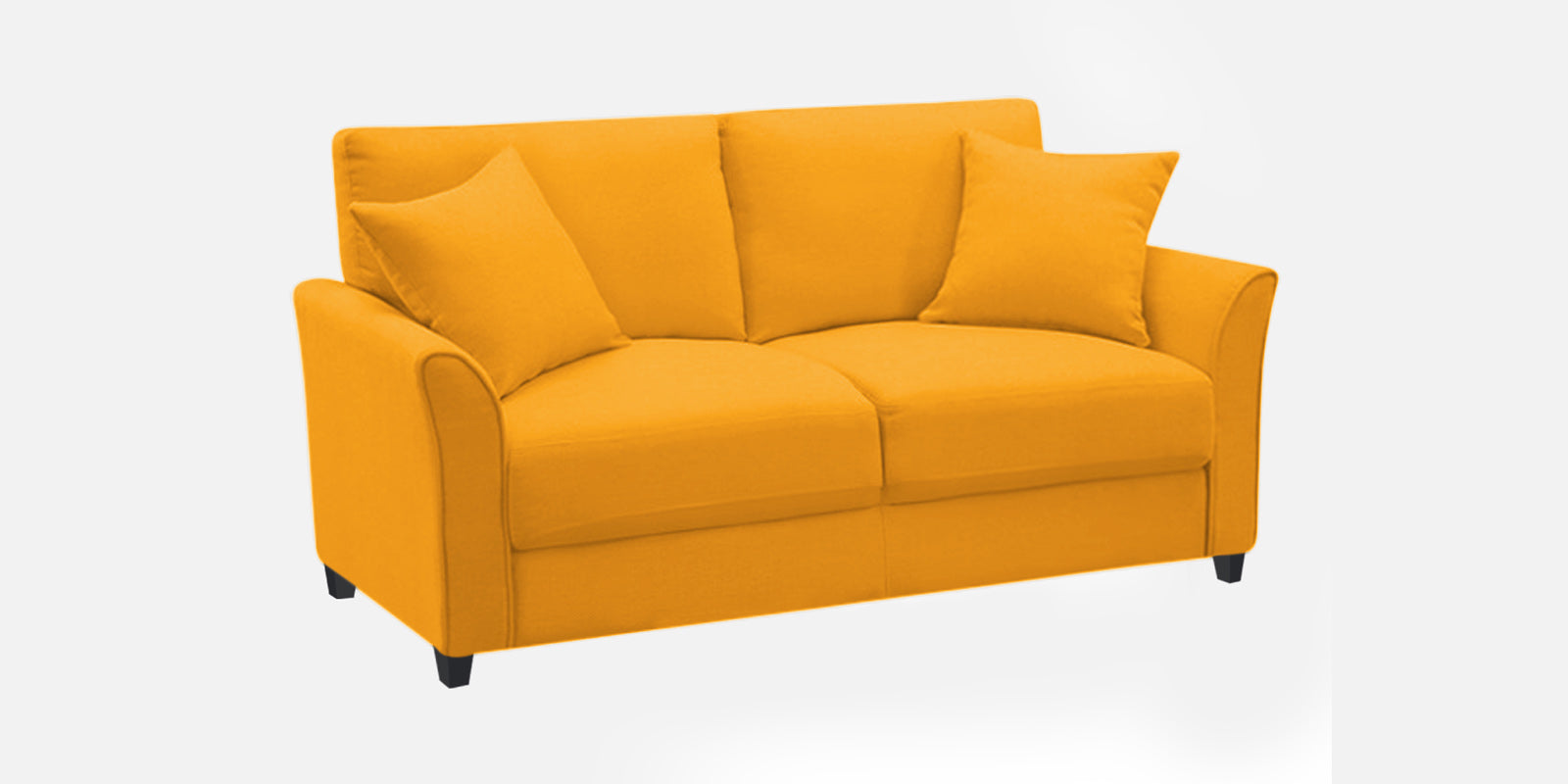 Daroo Velvet 2 Seater Sofa In Safforn Yellow Colour