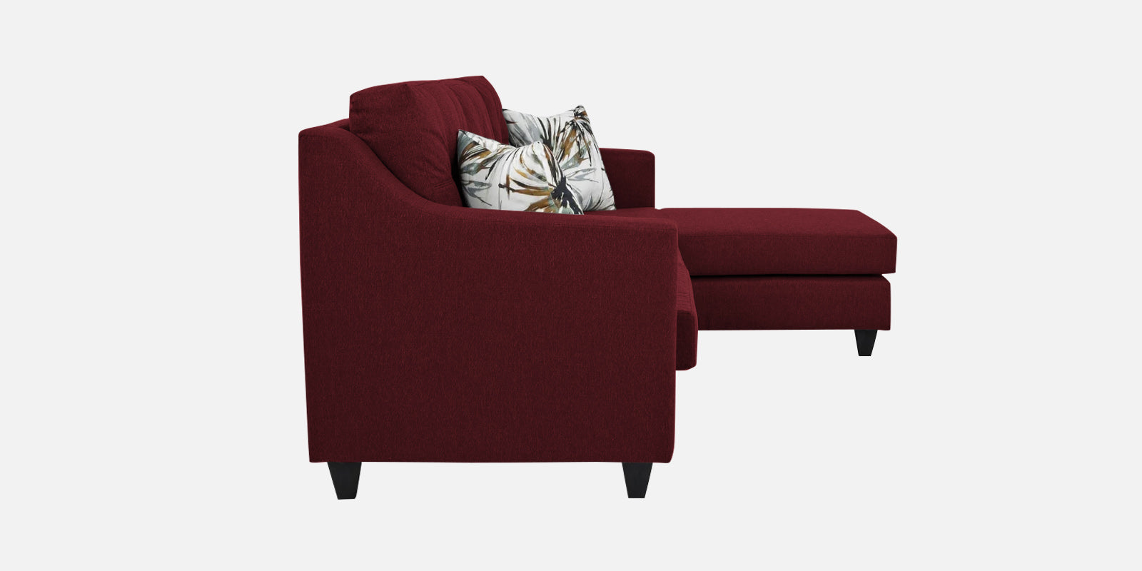 Welly Fabric LHS Sectional Sofa (2 + Lounger) In Blood Maroon Colour