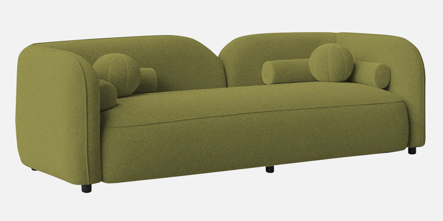 Corny Boucle Fabric 3 Seater Sofa In Apple Green Colour - Febonic Living