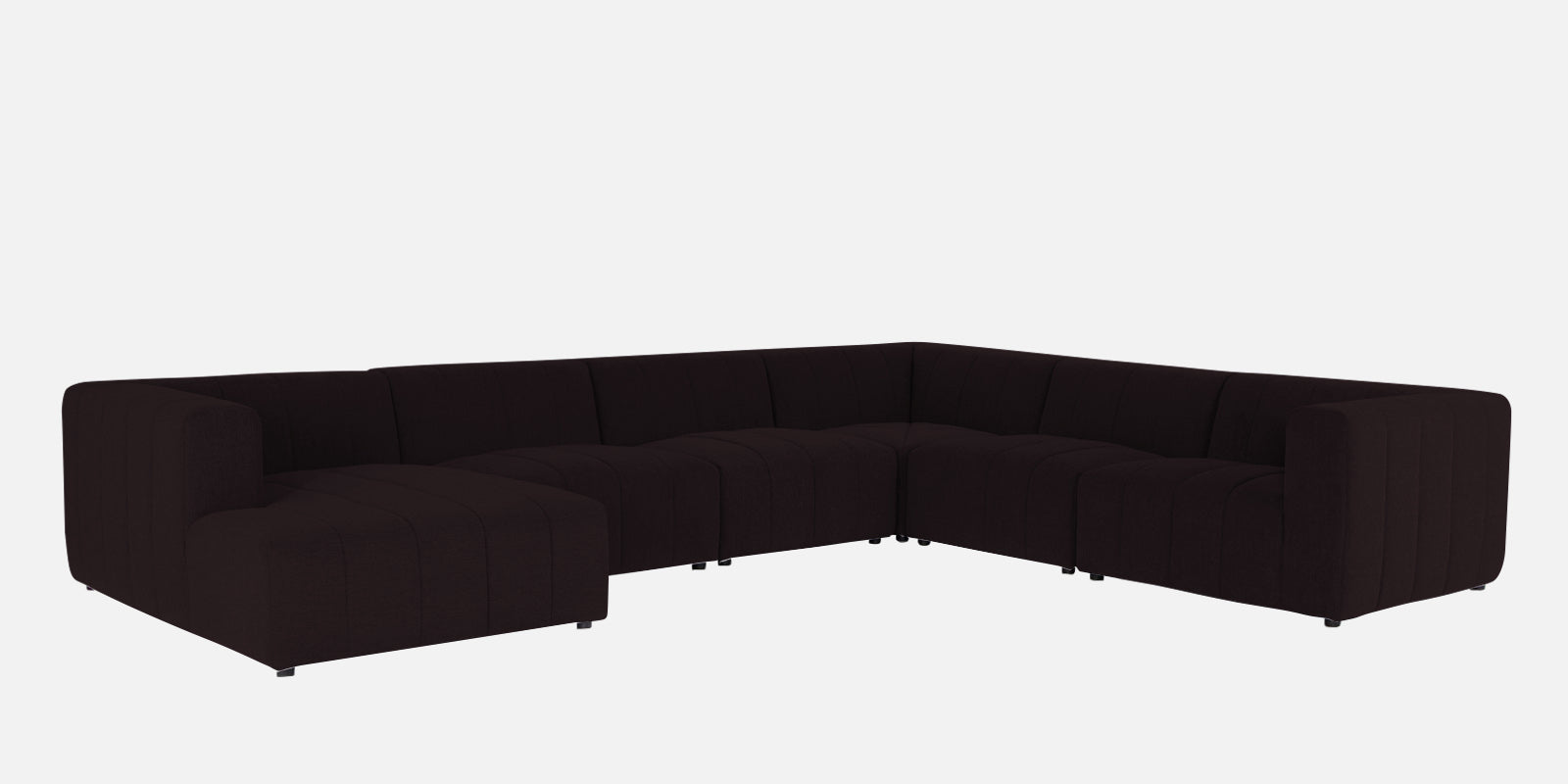 Damo Fabric RHS 8 Seater Sectional Sofa In Cara Brown Colour