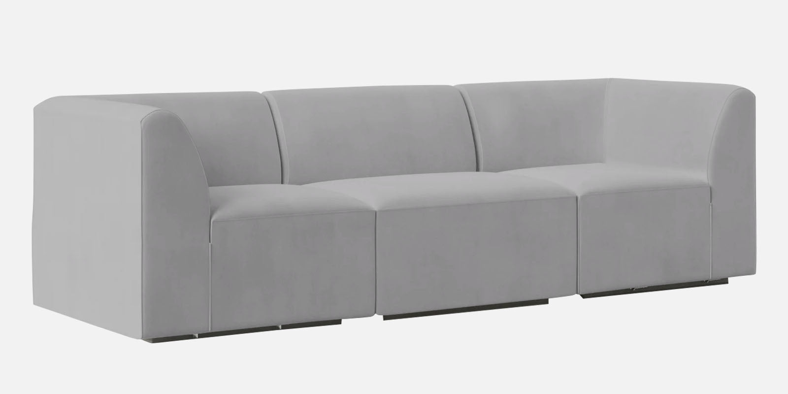 Bufa Velvet 3 Seater Sofa in Light Grey Colour