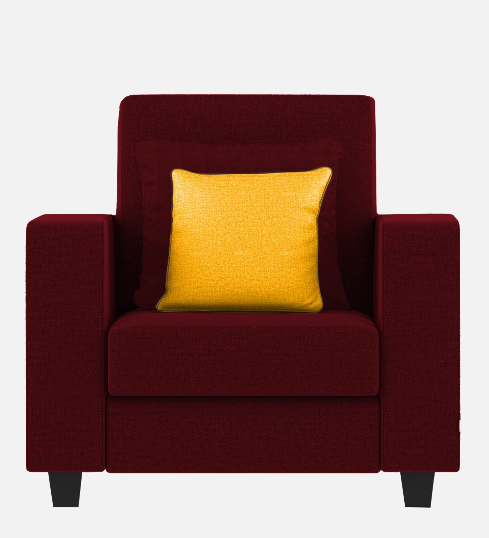 Nabi Fabric 1 Seater Sofa In Ruby Red Colour