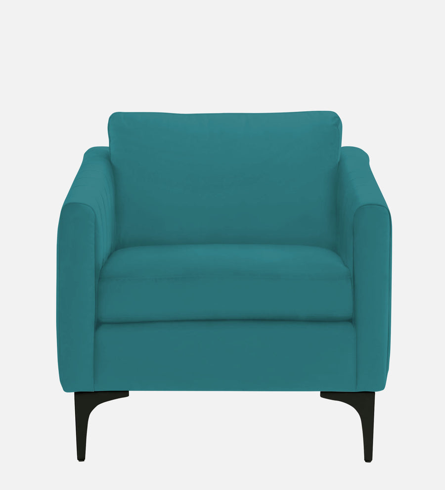 Haru Velvet 1 Seater Sofa In Arabian Green Colour - Febonic Living