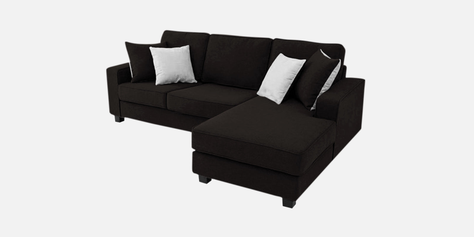 Ladybug Fabric LHS Sectional Sofa (2+Lounger) In Cara Brown Colour