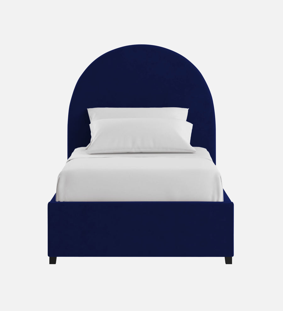 Maro Velvet Upholstered Single Size Bed In Indigo Blue Colour - Febonic Living