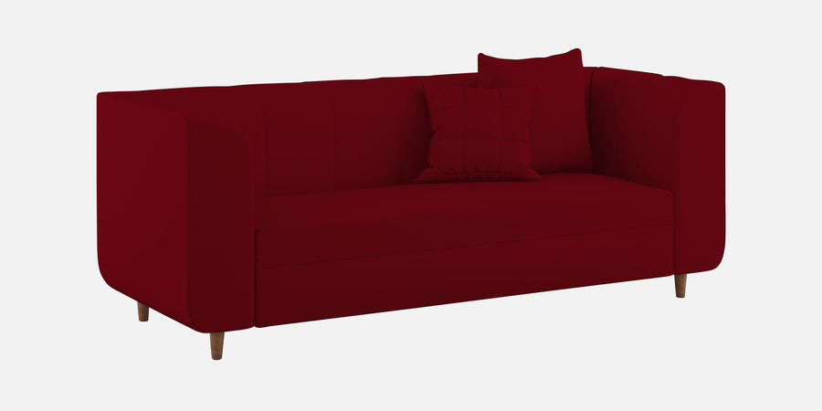Sumo Velvet 3 Seater Sofa In Cherry Red Colour - Febonic Living