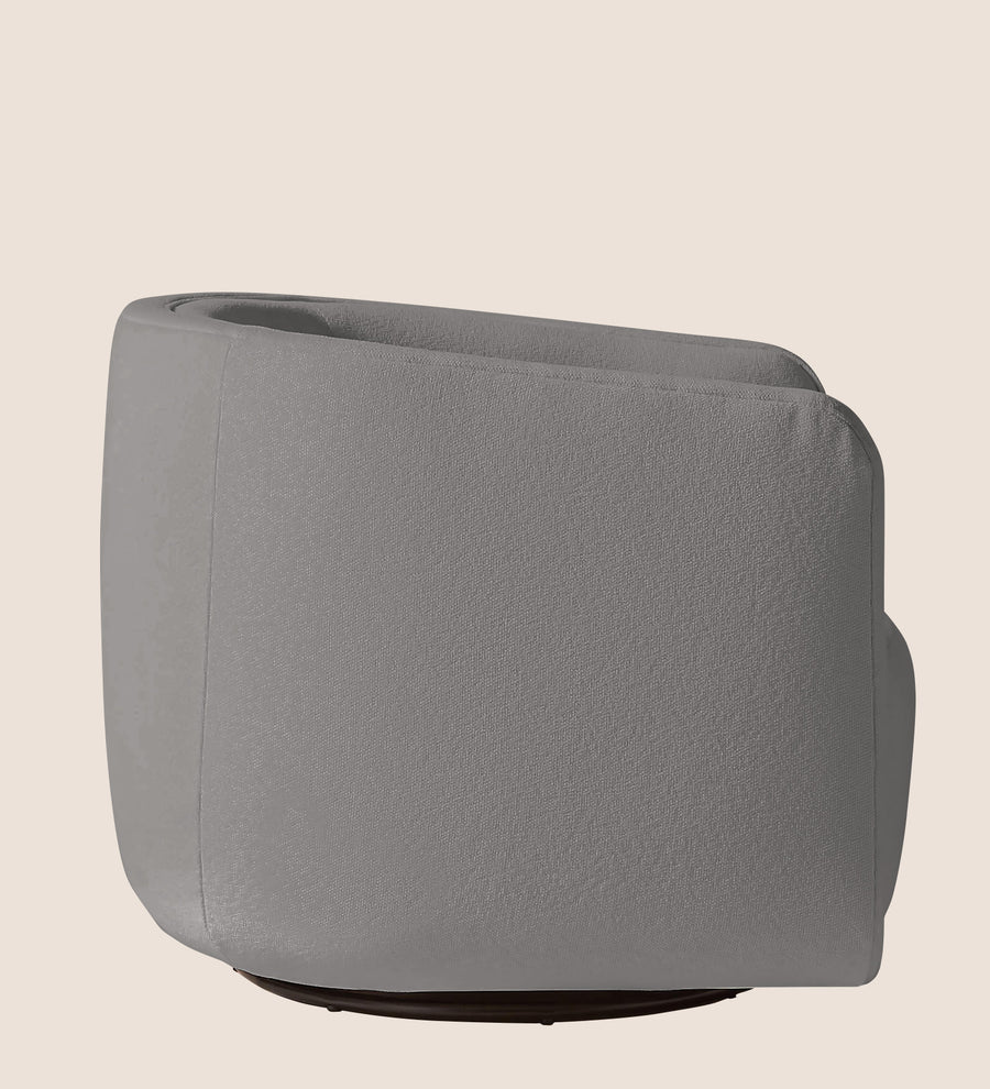 Ria Fabric Swivel Chair In Silver Grey Colour - Febonic Living