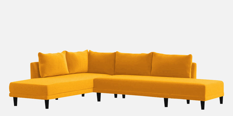 Ira Fabric Rhs 6 Seater Convertible Sofa Cum Bed In Bold Yellow Colour - Febonic Living