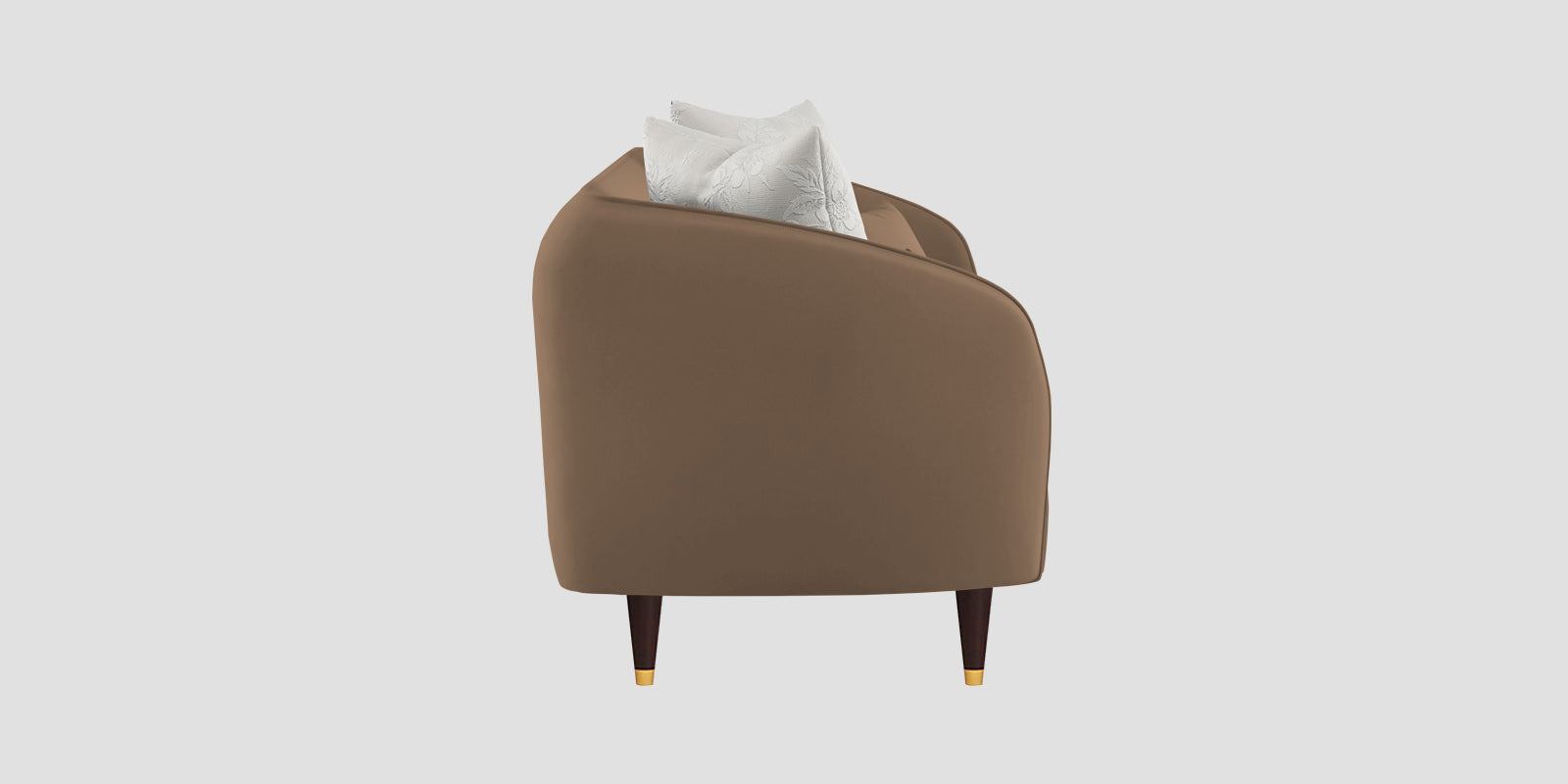 Hairo Velvet 3 Seater Sofa In Mocha Mouse Colour