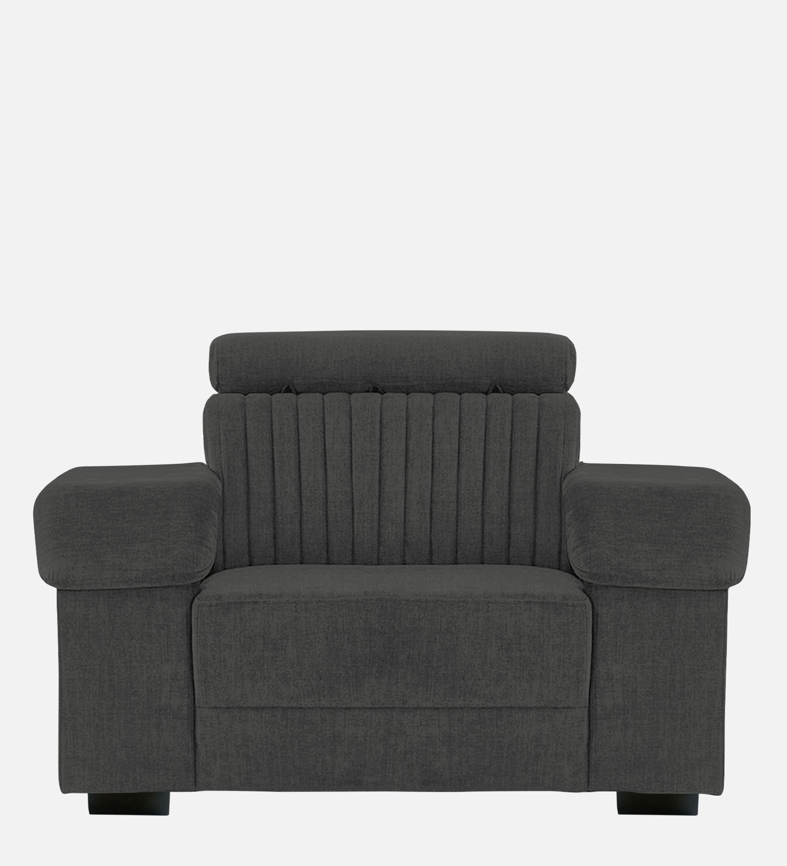 Draco Fabric 1 Seater Sofa In  Charcoal Grey Colour - Febonic Living