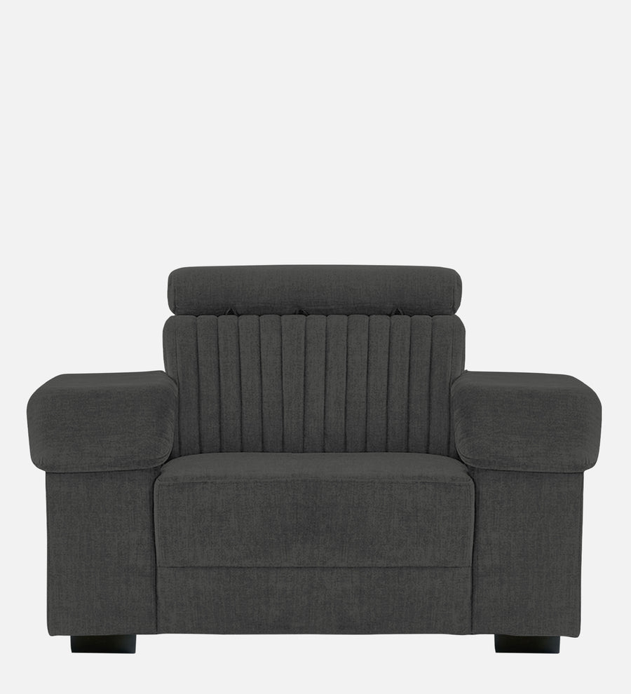 Draco Fabric 1 Seater Sofa In Charcoal Grey Colour - Febonic Living