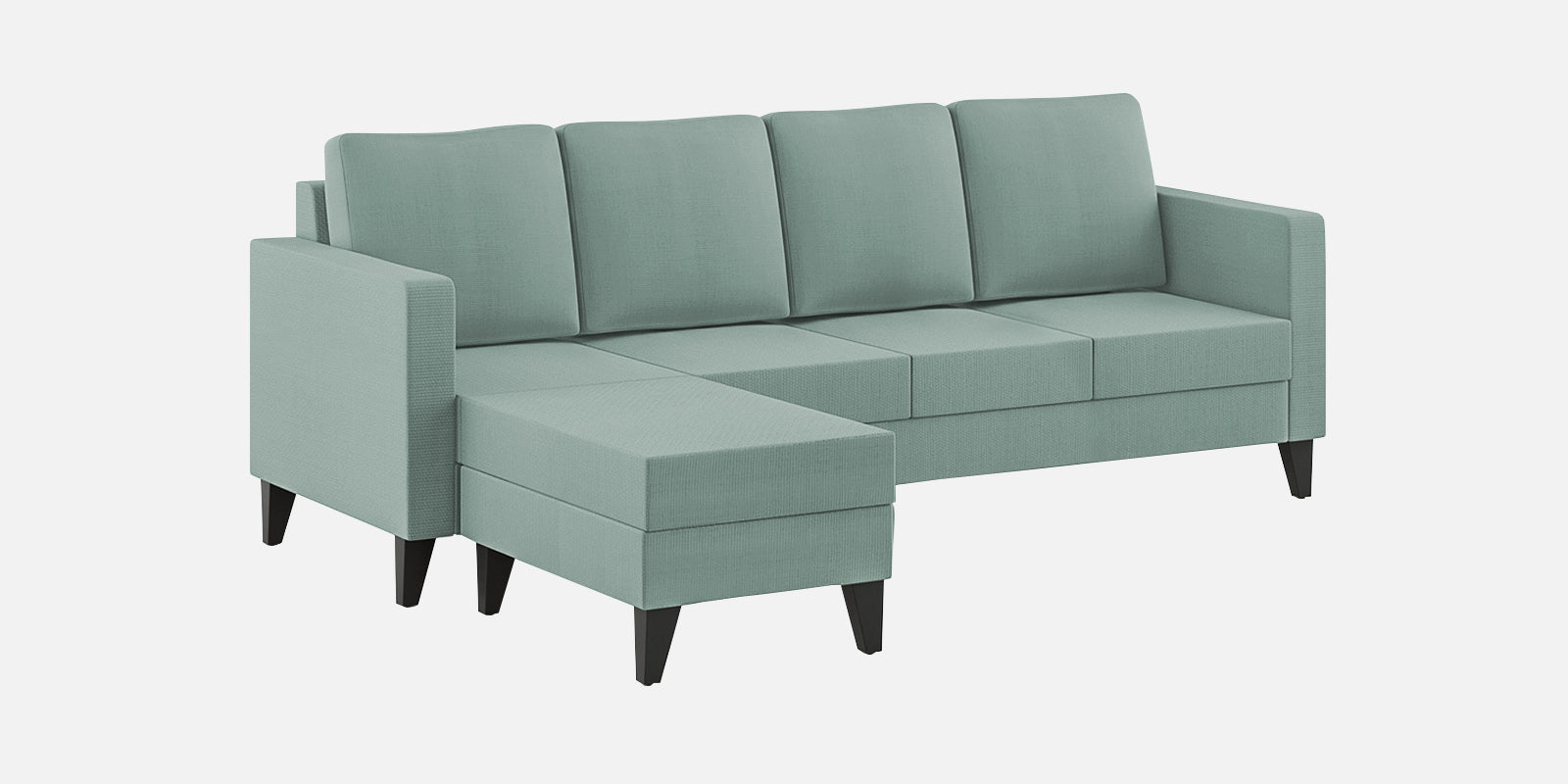 Nori Fabric RHS Sectional Sofa (3 + Lounger) In Suka Blue Colour