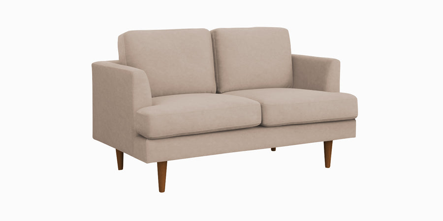 Motra Velvet 2 Seater Sofa In Camel Beige Colour - Febonic Living
