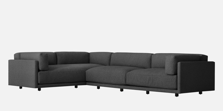 Nixon Fabric 6 Seater Lhs Corner Sofa In Charcoal Grey Colour - Febonic Living