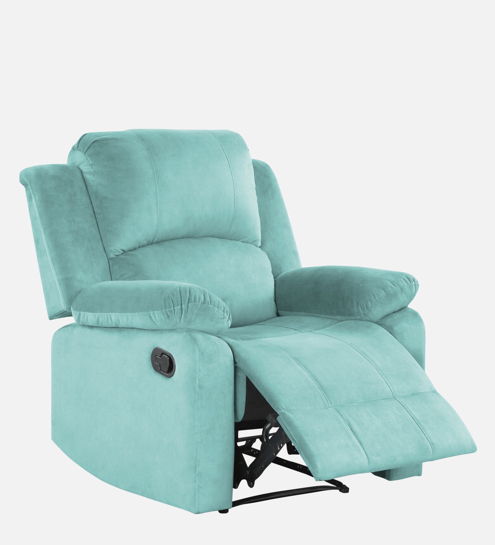 Henry Velvet Manual 1 Seater Recliner In Barmunda Aqua Colour