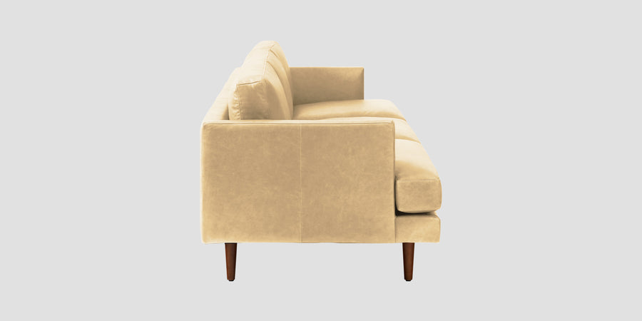 Sterio Leatherette 3 Seater Sofa In Peach Beige Colour - Febonic Living