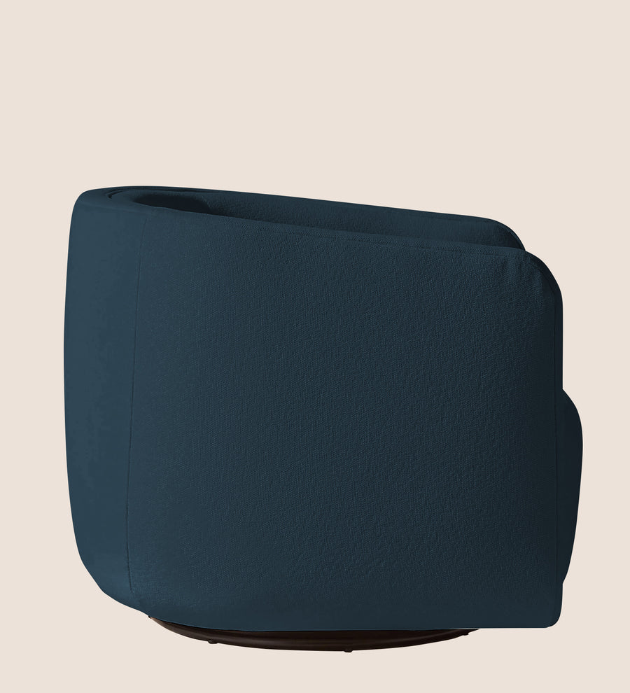 Ria Fabric Swivel Chair In Cool Blue Colour - Febonic Living