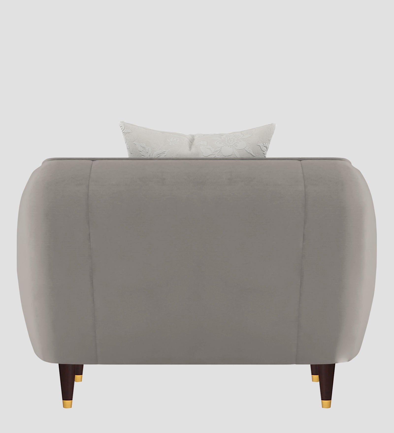 Hairo Velvet 1 Seater Sofa In  Echo Grey Colour - Febonic Living