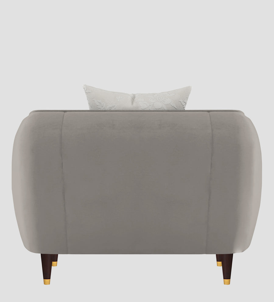 Hairo Velvet 1 Seater Sofa In Echo Grey Colour - Febonic Living