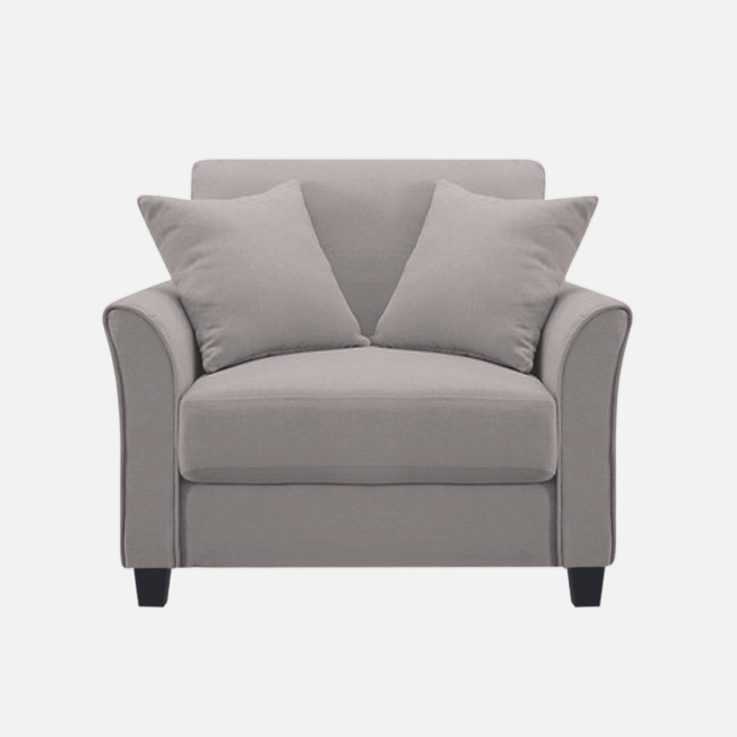 Daroo Velvet 1 Seater Sofa In Pearl Grey Colour