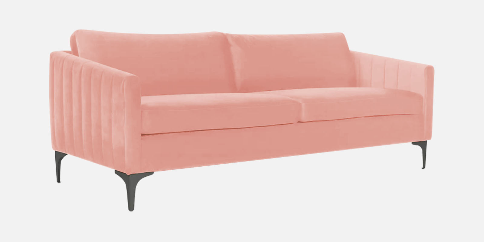 Haru Velvet 3 Seater Sofa in Blush Pink Colour