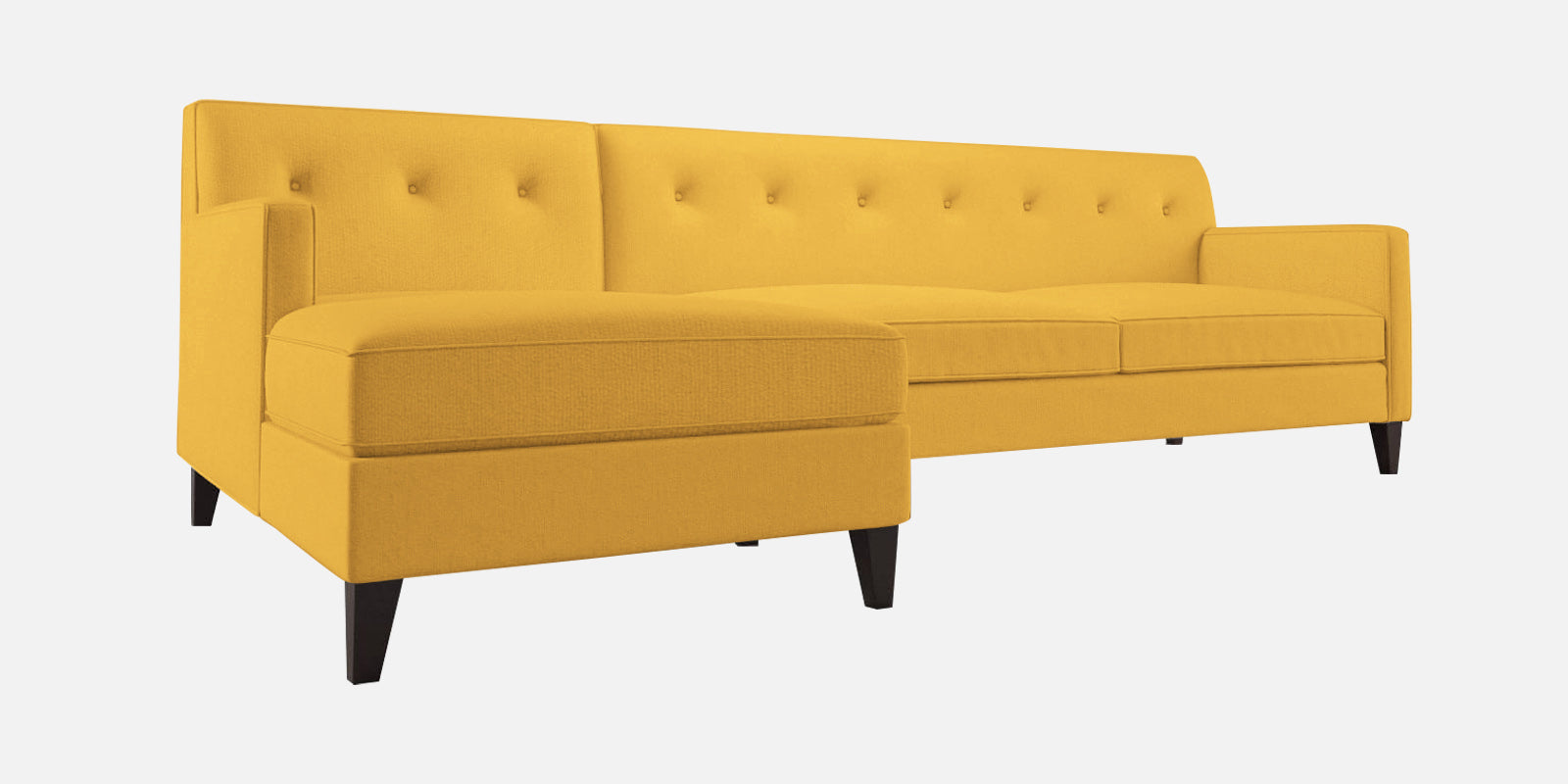 Miller Fabric RHS Sectional Sofa (3+Lounger) in Bold Yellow Colour