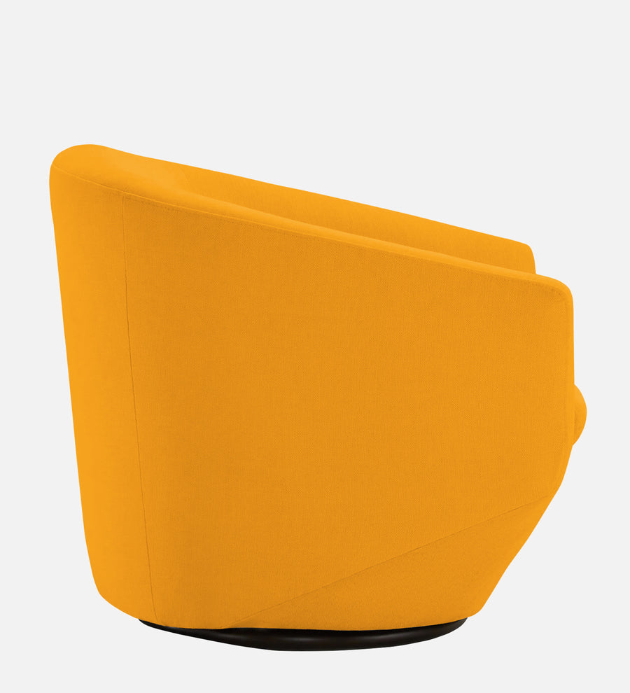 Haddie Velvet Swivel Chair In Safforn Yellow Colour - Febonic Living