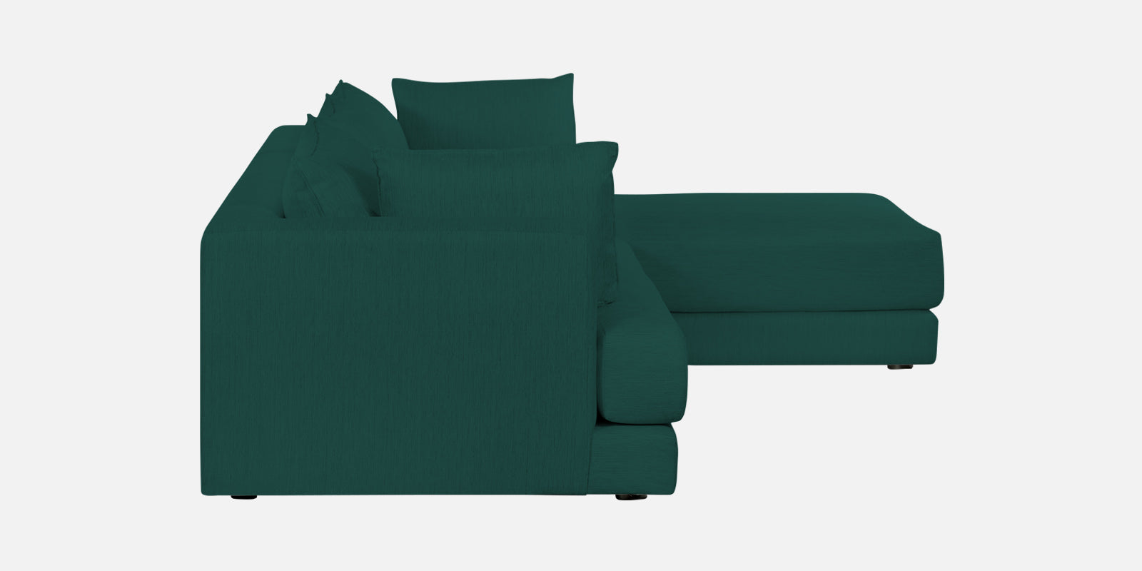 Ziggy Fabric LHS Sectional Sofa (3+Lounger) in Sage Green Colour