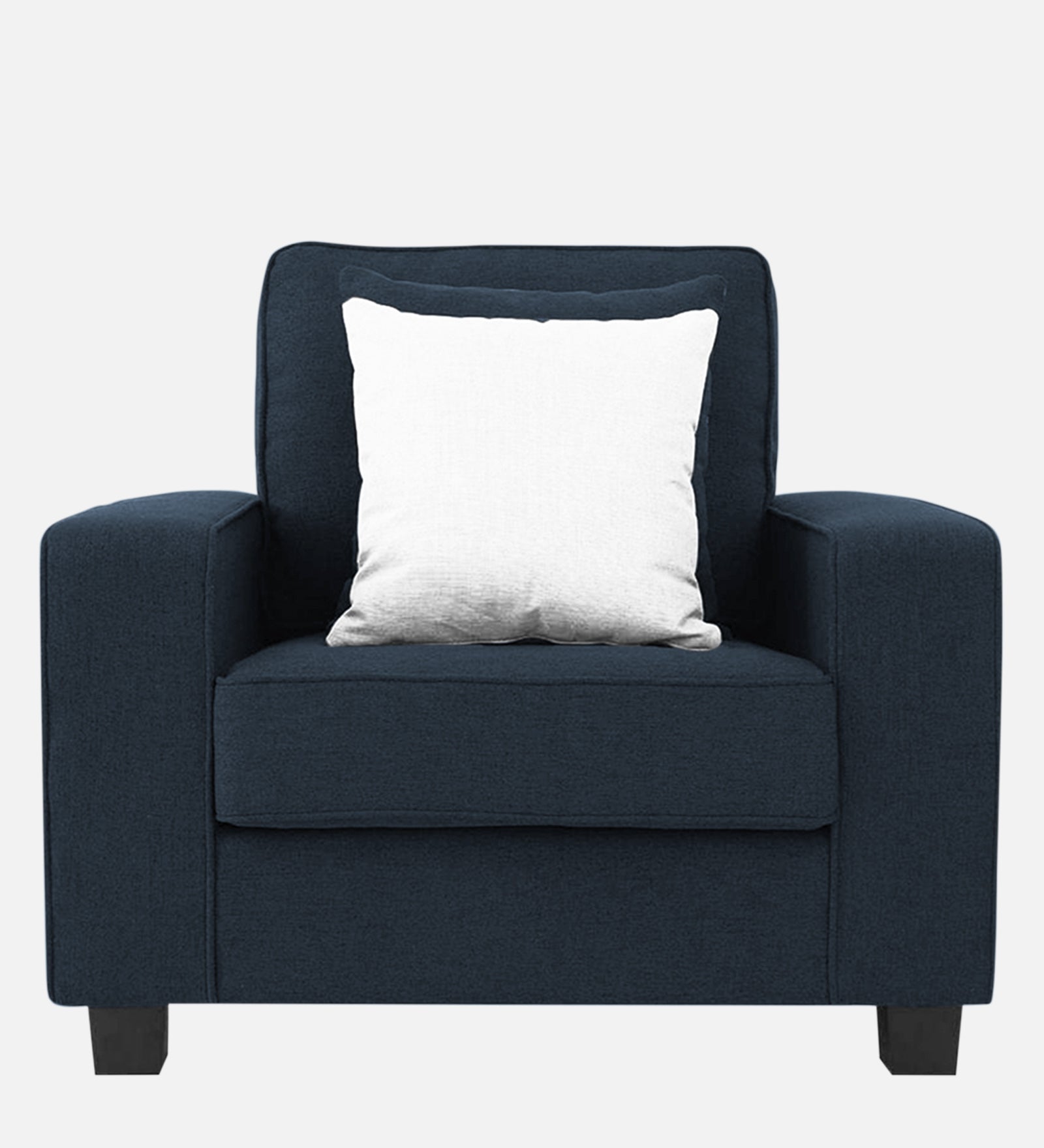 Ladybug Fabric 1 Seater Sofa In Denim Blue Colour