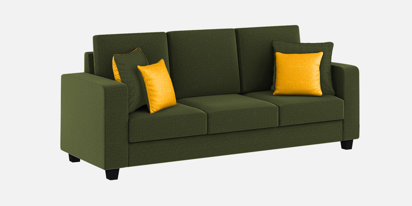 Nabi Fabric 3 Seater Sofa In Olive Green Colour