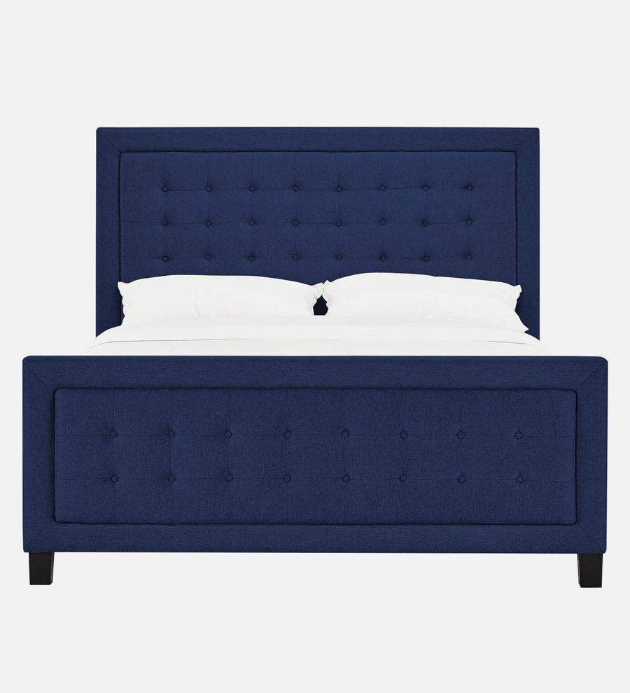 Kaster Fabric Upholstered Queen Size Bed In Royal Blue Colour - Febonic Living