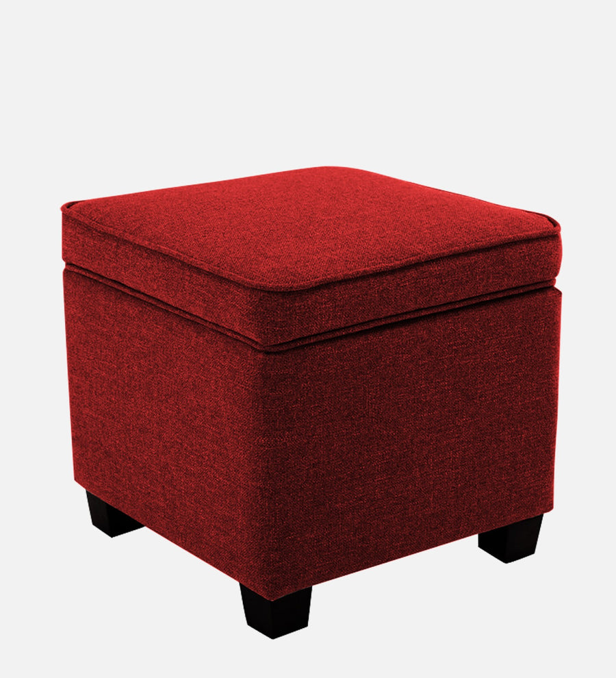Sudan Fabric Ottoman In Blood Maroon Colour With Storage - Febonic Living
