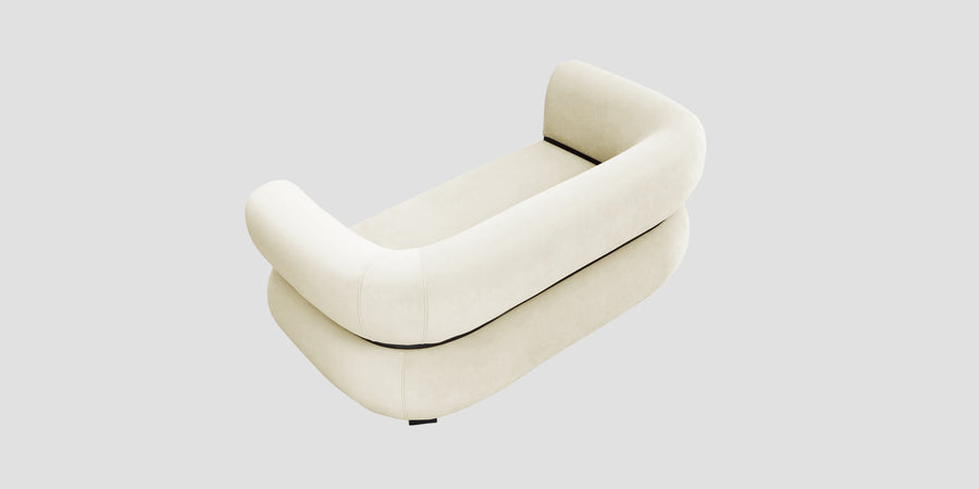 Kula Velvet 2 Seater Sofa In Warm White Colour - Febonic Living