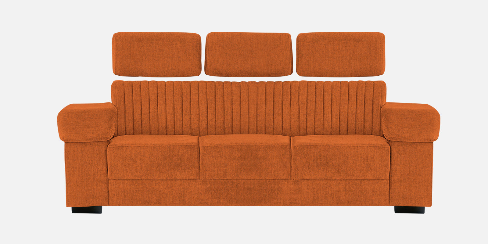 Draco Fabric 3 Seater Sofa In Vivid Orange Colour