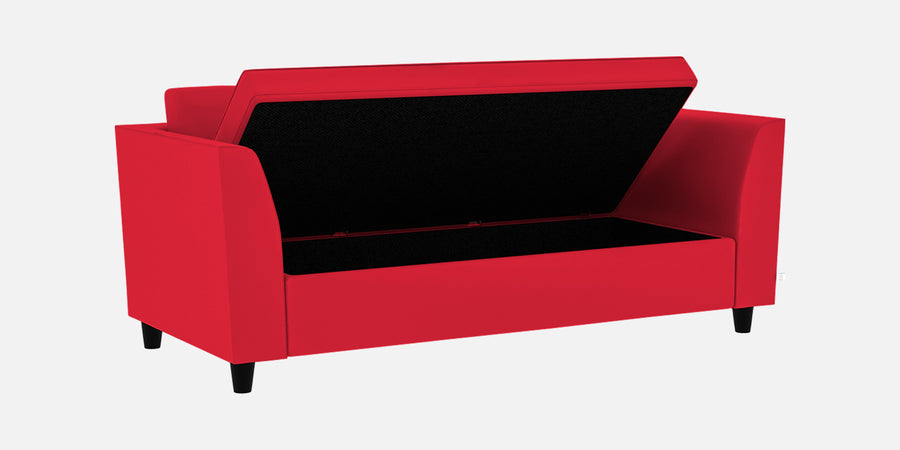 Bristo Velvet 3 Seater Sofa In Ox Blood Maroon Colour With Storage - Febonic Living