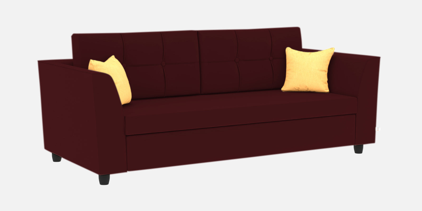 Nestin Velvet 3 Seater Sofa in Dark Maroon Colour