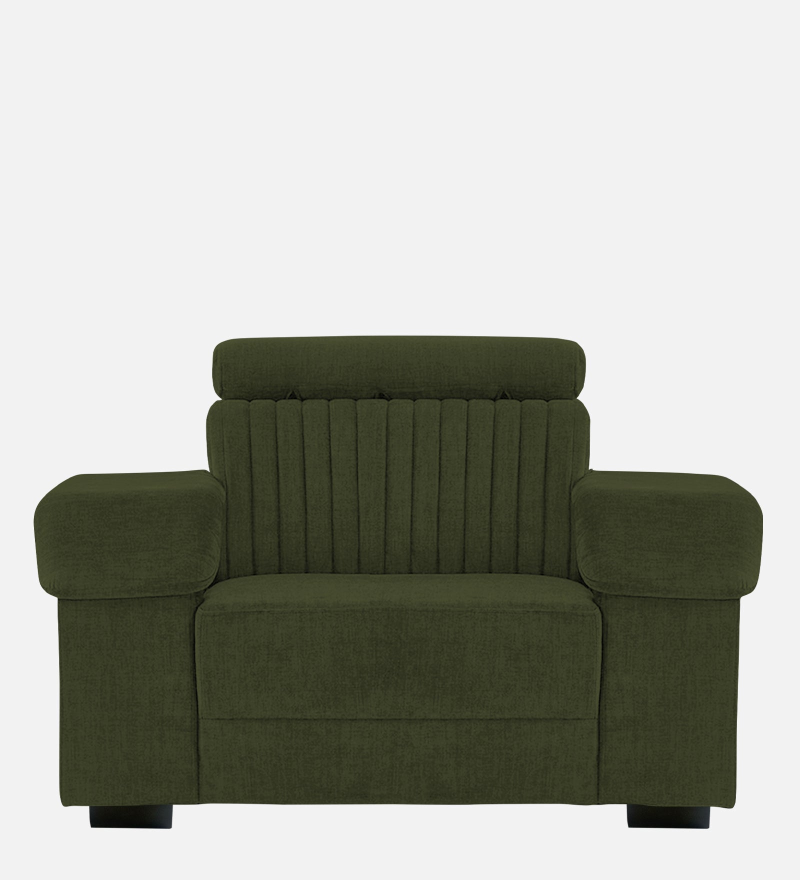 Draco Fabric 1 Seater Sofa In  Olive Green Colour - Febonic Living
