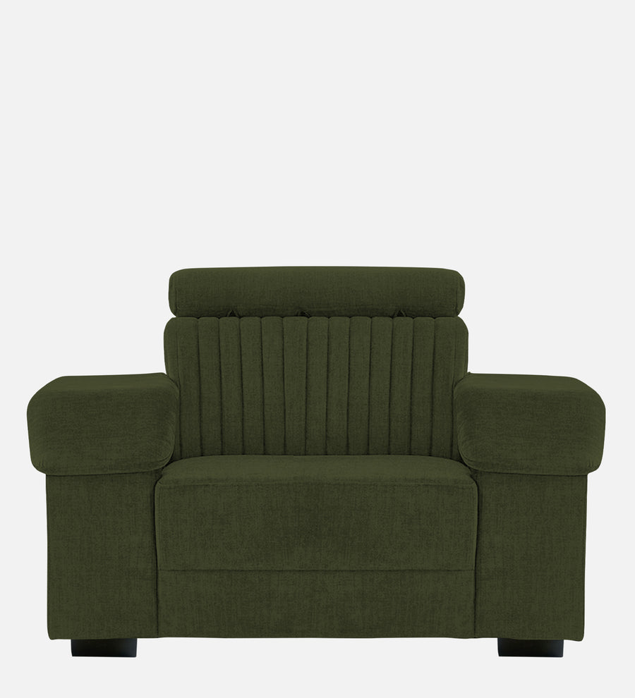 Draco Fabric 1 Seater Sofa In Olive Green Colour - Febonic Living