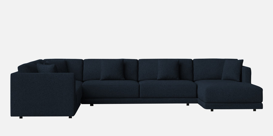Carlin Fabric Lhs 8 Seater Sectional Sofa In Denim Blue Colour - Febonic Living