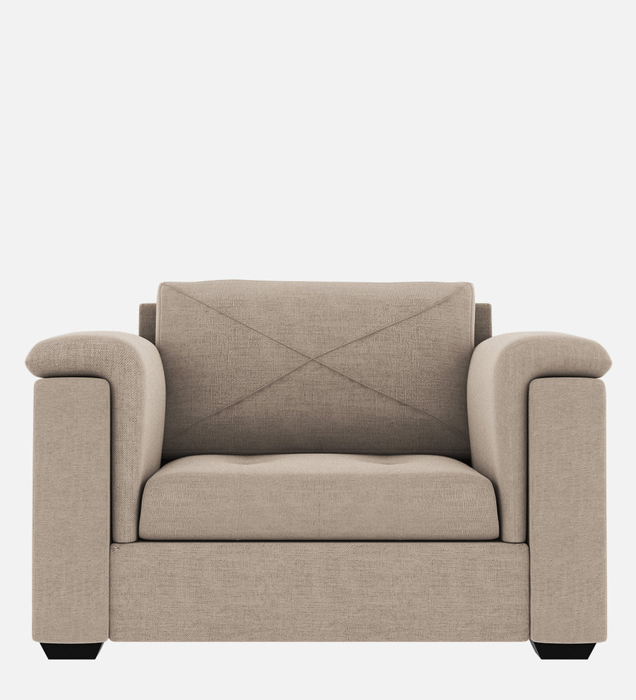 Andres Fabric 1 Seater Sofa In Khaki Beige Colour - Febonic Living