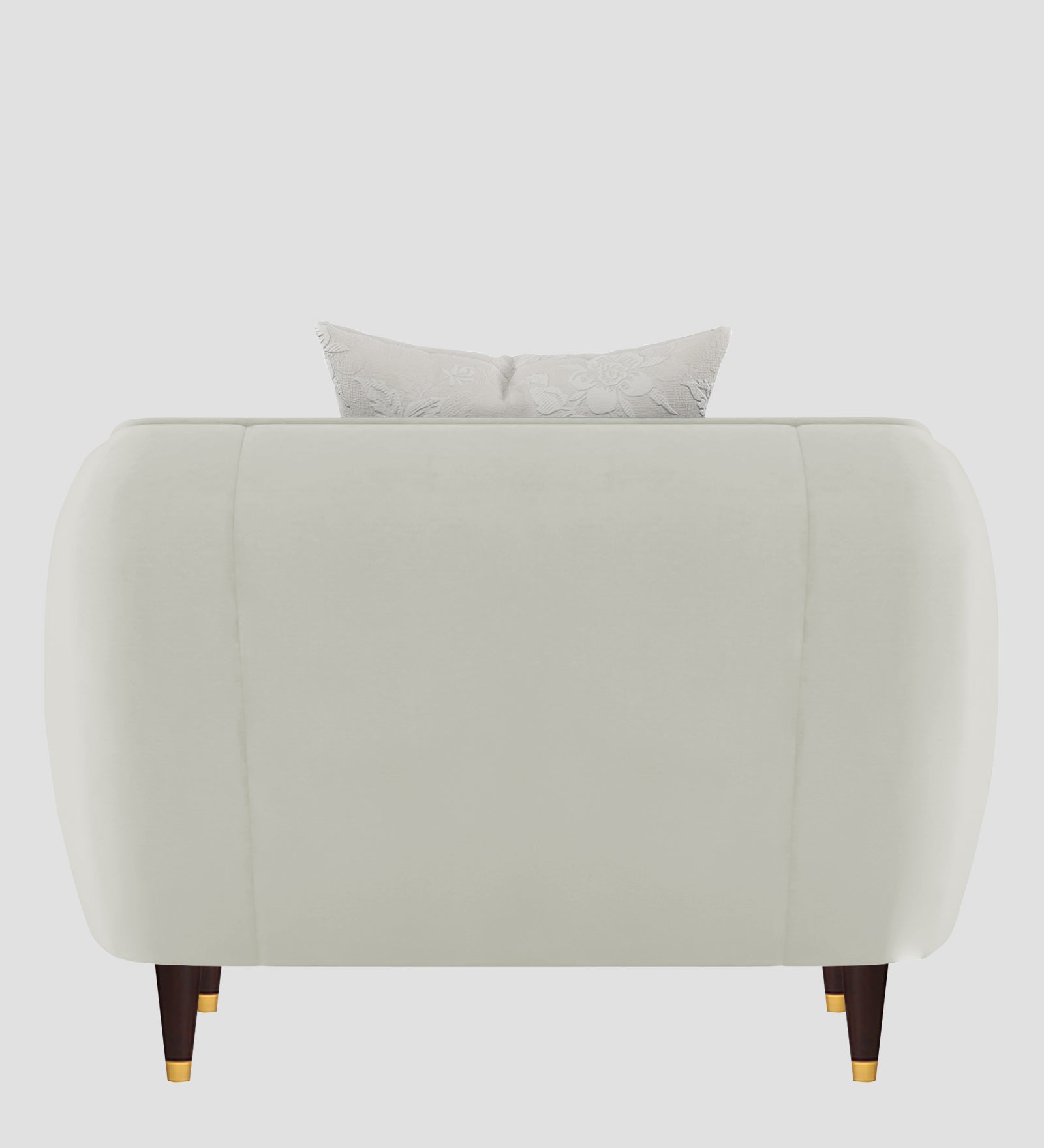 Hairo Velvet 1 Seater Sofa In  Bone Grey Colour - Febonic Living