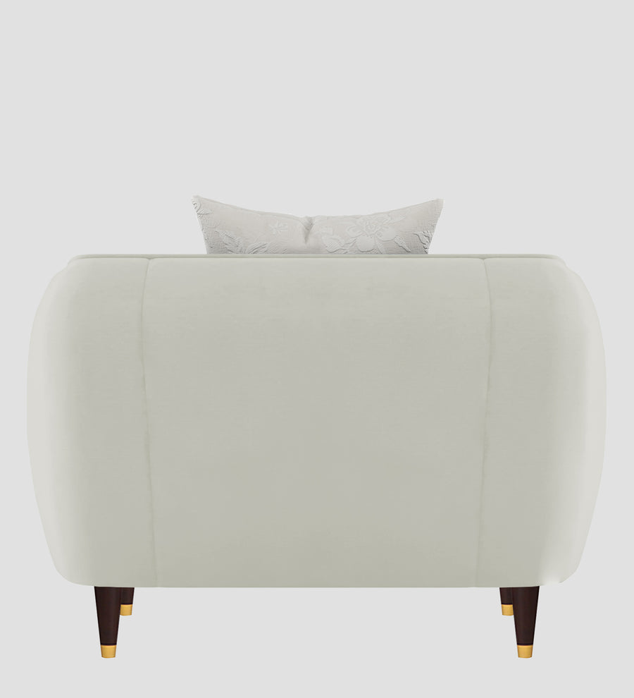 Hairo Velvet 1 Seater Sofa In Bone Grey Colour - Febonic Living