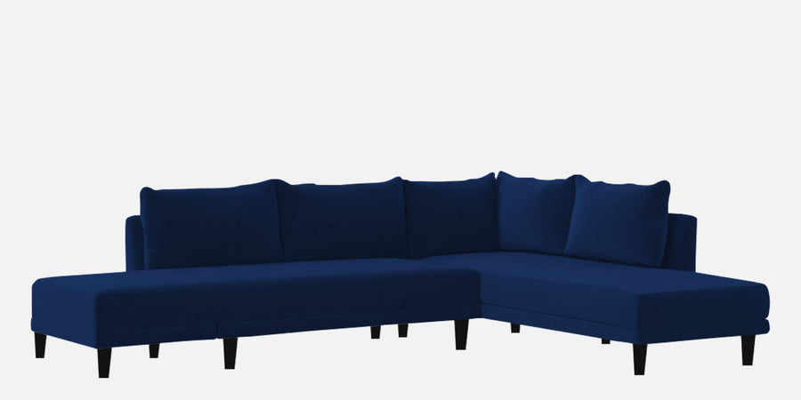 Ira Fabric Lhs 6 Seater Convertible Sofa Cum Bed In Royal Blue Colour - Febonic Living