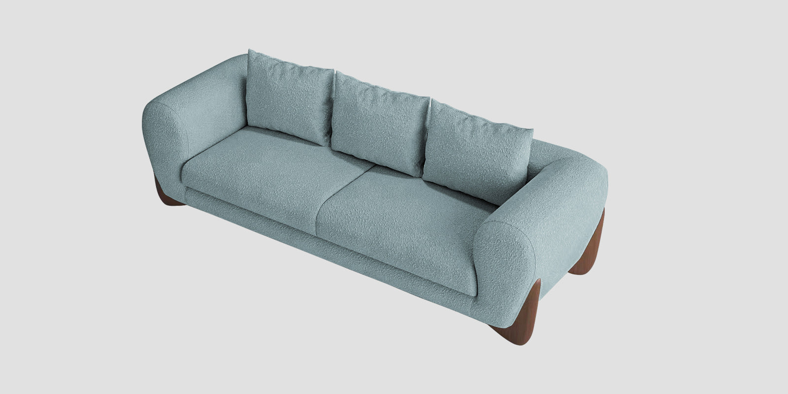 Boko Boucle 3 Seater Sofa In Stormy Blue Colour - Febonic Living
