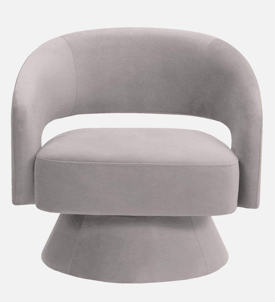 Pendra Velvet Swivel Chair In Pearl Grey Colour - Febonic Living