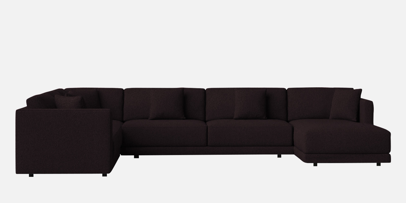 Carlin Fabric LHS 8 Seater Sectional Sofa In Cara Brown Colour