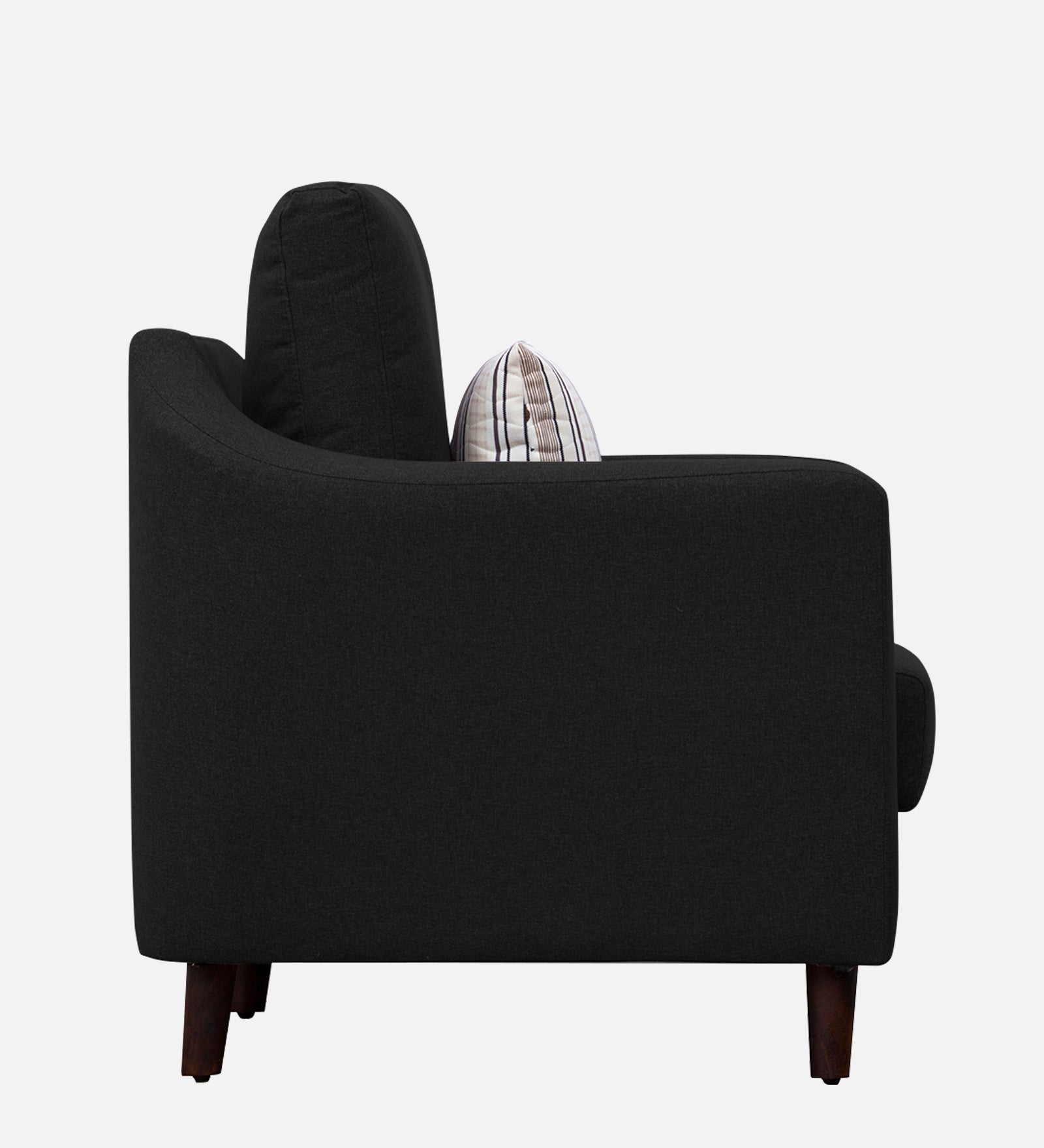 Kevin Fabric 1 Seater Sofa in Zed Black Colour