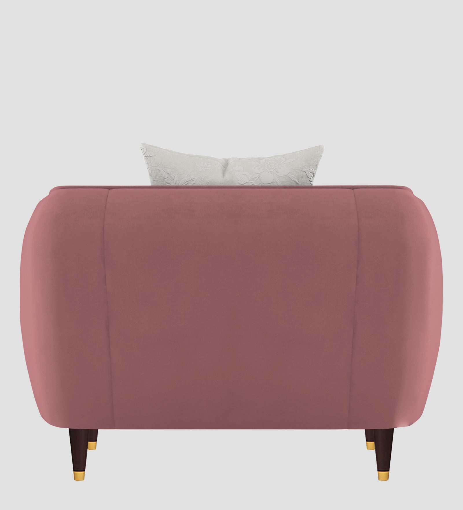 Hairo Velvet 1 Seater Sofa In  Rose Pink Colour - Febonic Living