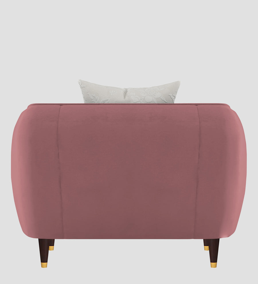 Hairo Velvet 1 Seater Sofa In Rose Pink Colour - Febonic Living